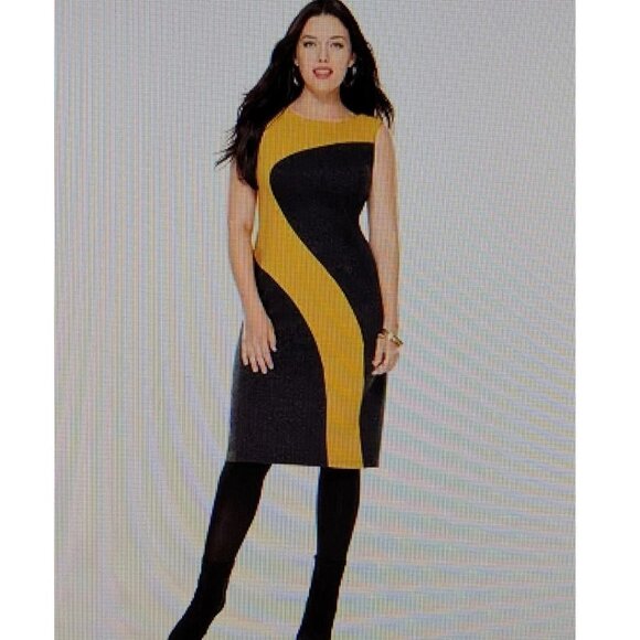 AVENUE Women's Contrast Colors Sleeveless Dress Plus Size 22/24 - Picture 1 of 6